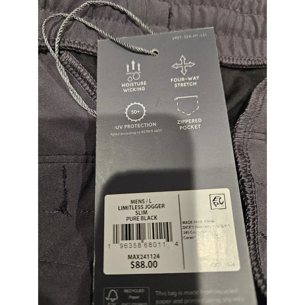 Sz Large VRST Men's Limitless Joggers in black.